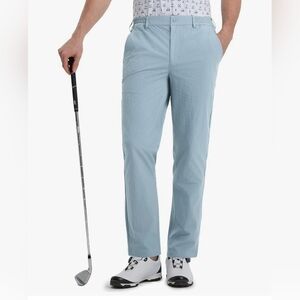 Men's Golf Pants 40x30 Powder Blue | Stretch Water-Resistant Casual Performance